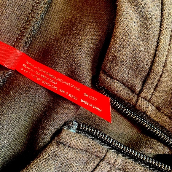 Ruby Ribbon Brown Mink Ponte Knit Full Zip Jacket Size S - Picture 4 of 4